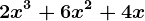 2x^3+6x^2+4x
