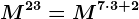 M^23=M^7\cdot 3+2