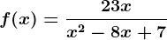 f(x)=\frac23xx^2-8x+7
