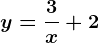 y=\frac3x+2