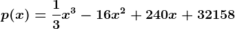p(x)=\frac13x^3-16x^2+240x+32158