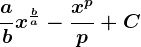 \fracabx^\fracba-\fracx^pp+C