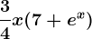 \frac34x(7+e^x)