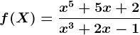 f(X)=\fracx^5+5x+2x^3+2x-1