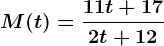 M(t) = \frac11t + 172t + 12