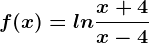 f(x)=ln\fracx+4x-4