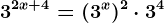 3^2x+4=(3^x)^2\cdot 3^4