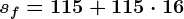 sf=115+115\cdot 16