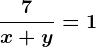 \frac7x+y=1
