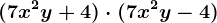(7x^2y + 4)\cdot (7x^2y - 4)