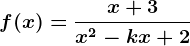 f(x)=\fracx+3x^2-kx+2