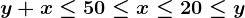 y + x \leq 5 \\ 0 \leq x \leq 2 \\ 0 \leq y
