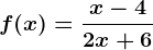 f(x)=\fracx-42x+6