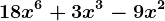 18x^6+3x^3-9x^2