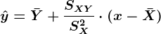 \haty=\barY+\fracSXYSX^2\cdot (x-\barX)