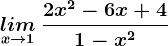 \undersetx--> 1 lim\: \frac2x^2-6x+41-x^2
