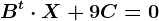 B^t\cdot X +9C = 0