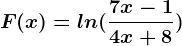 F(x)=ln(\frac7x-14x+8)