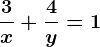 \frac3x+\frac4y=1