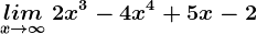 \undersetx--> \infty lim\: 2x^3-4x^4+5x-2